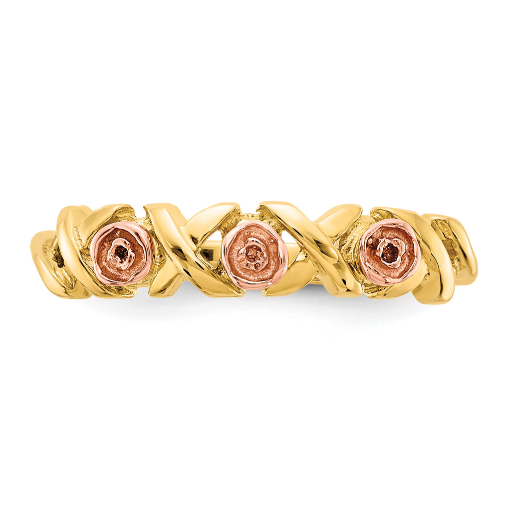 10k With12k Accents Black Hills Gold -X- and Rose Ring