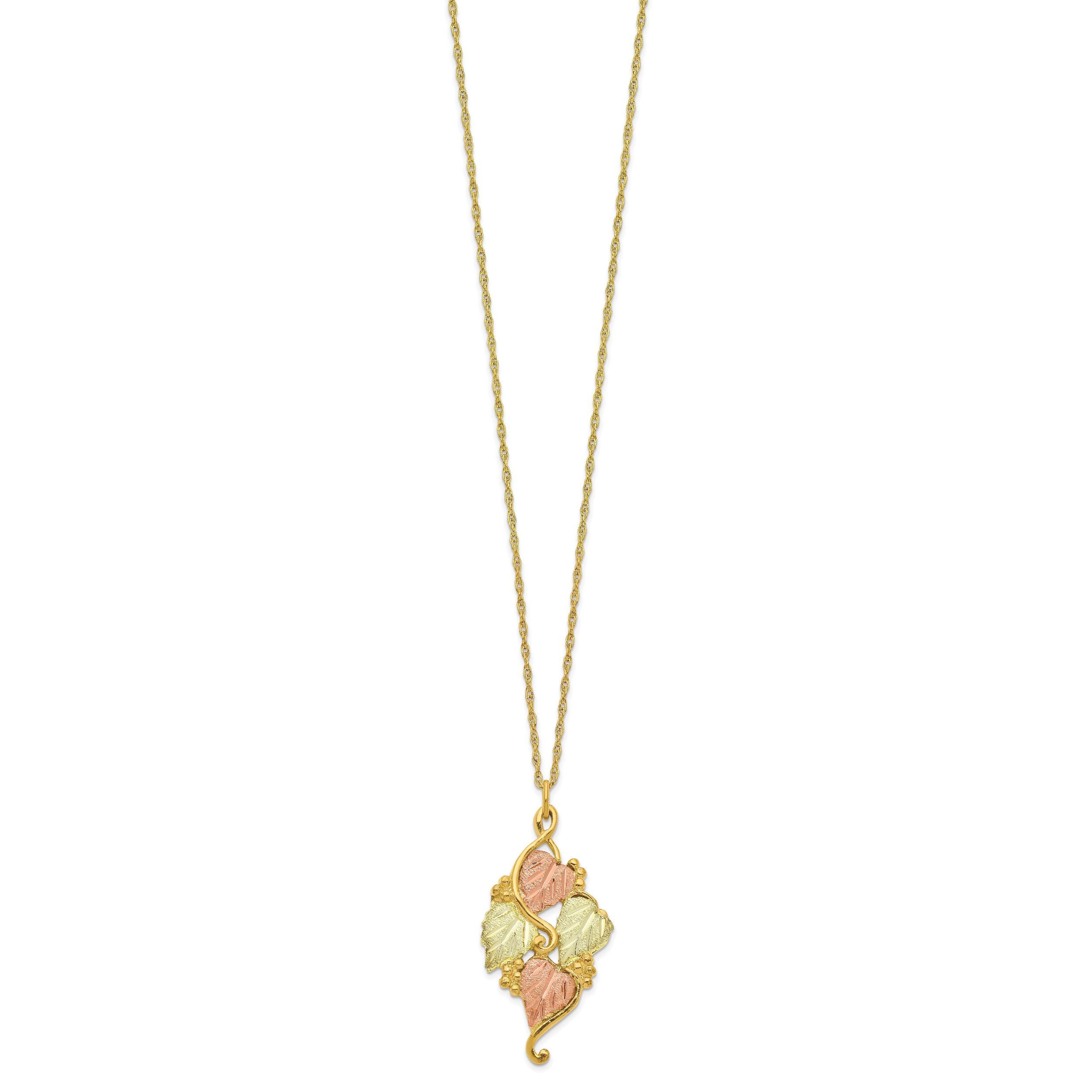 10K Tri-Color Gold Necklace with Themed Pendant by Sophia Jewelers