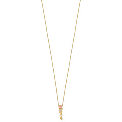 10k Tri-color Black Hills Gold Diamond Rose Necklace