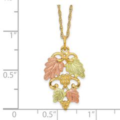 10K Tri-Color Gold Necklace with Themed Pendant by Sophia Jewelers - 18