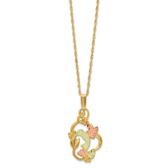 10K Tri-Color Black Hills Gold Necklace with Themed Pendant Elegant Design