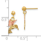 10K Tri-Color Black Hills Gold Dangle Earrings with Polished Finish