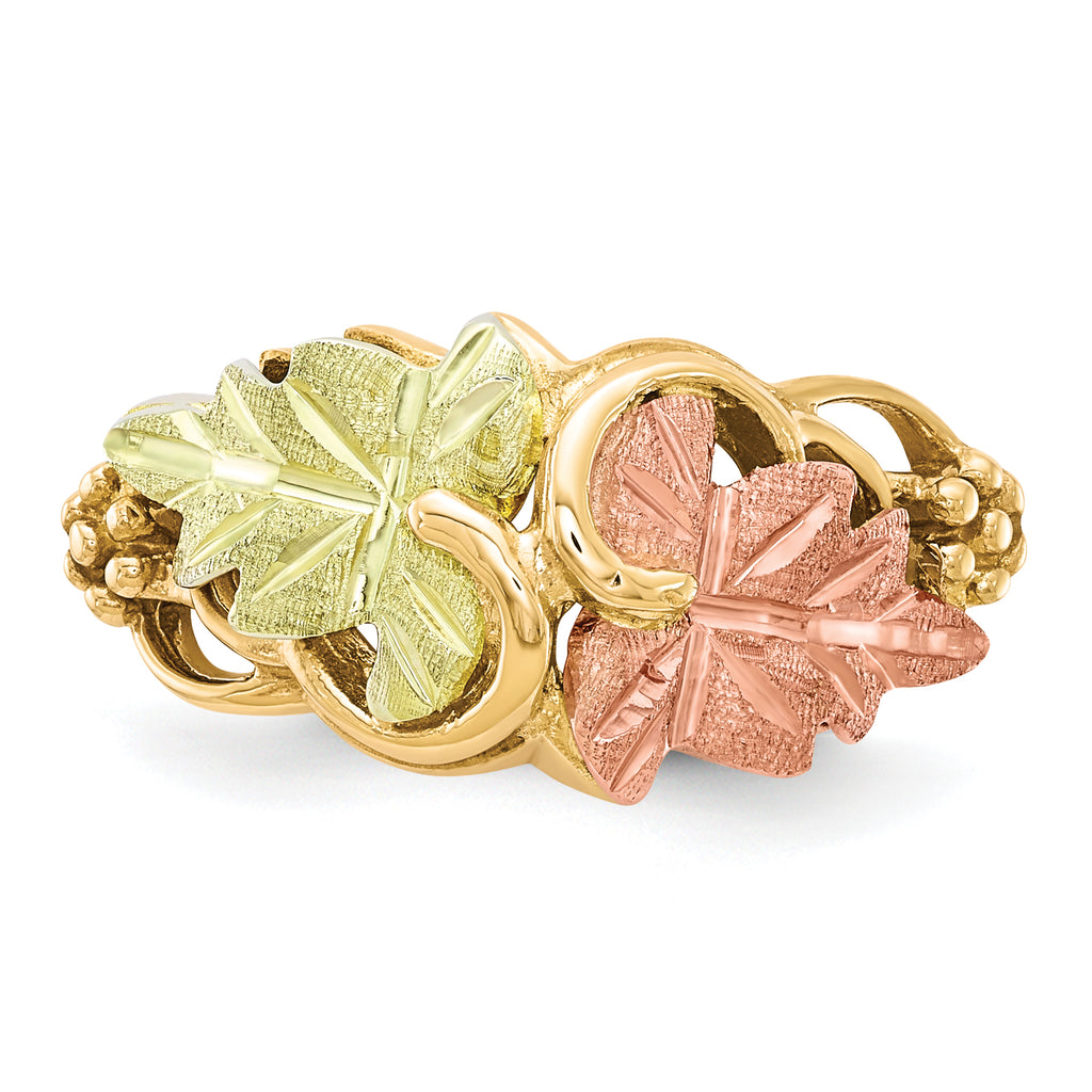 10k Tri-color Black Hills Gold Flower Ring