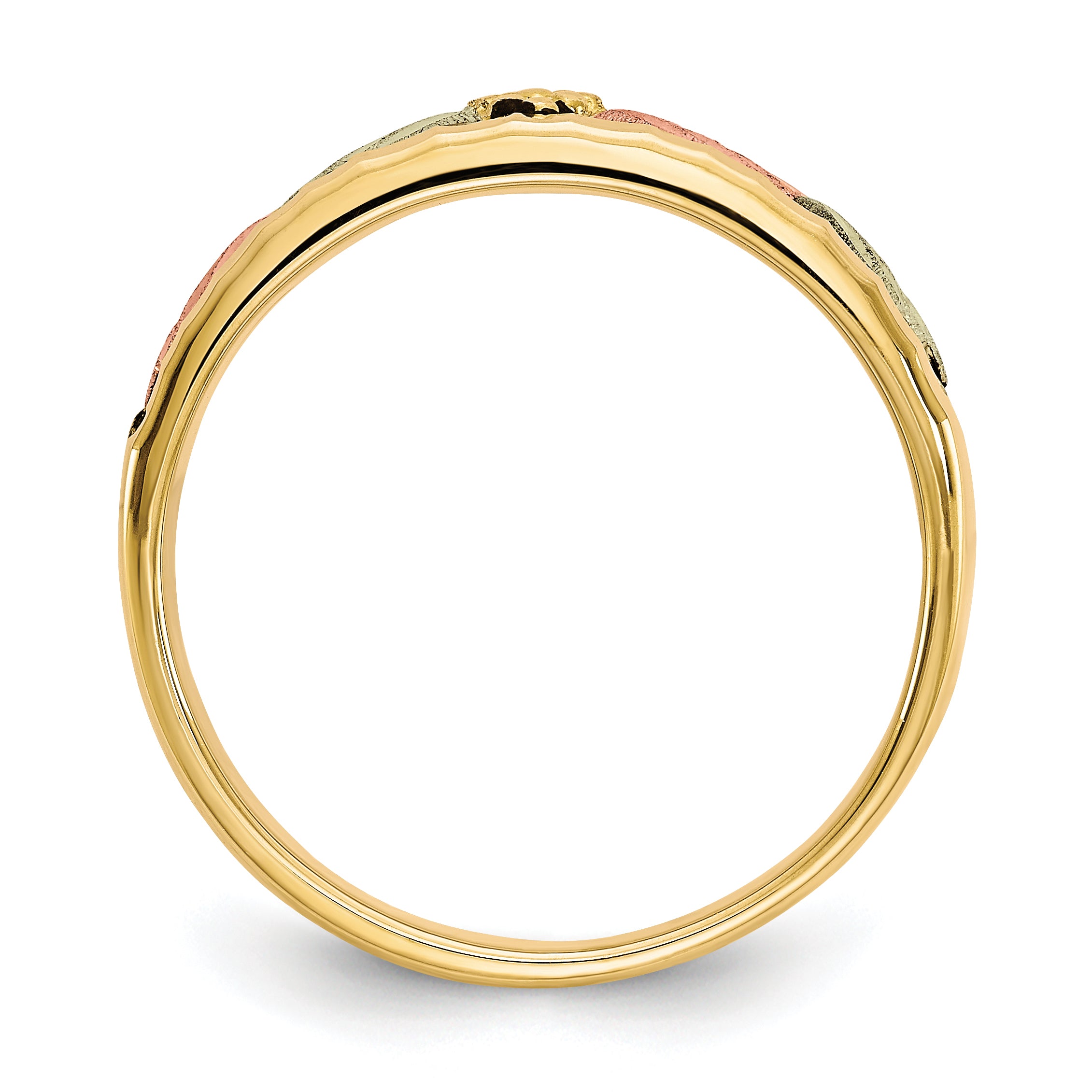 10k Tri-color Black Hills Gold Men's Antiqued Ring
