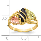 10k Tri-color Black Hills Gold Onyx Ring