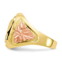 10K Tri-Color Black Hills Gold Onyx Men's Ring