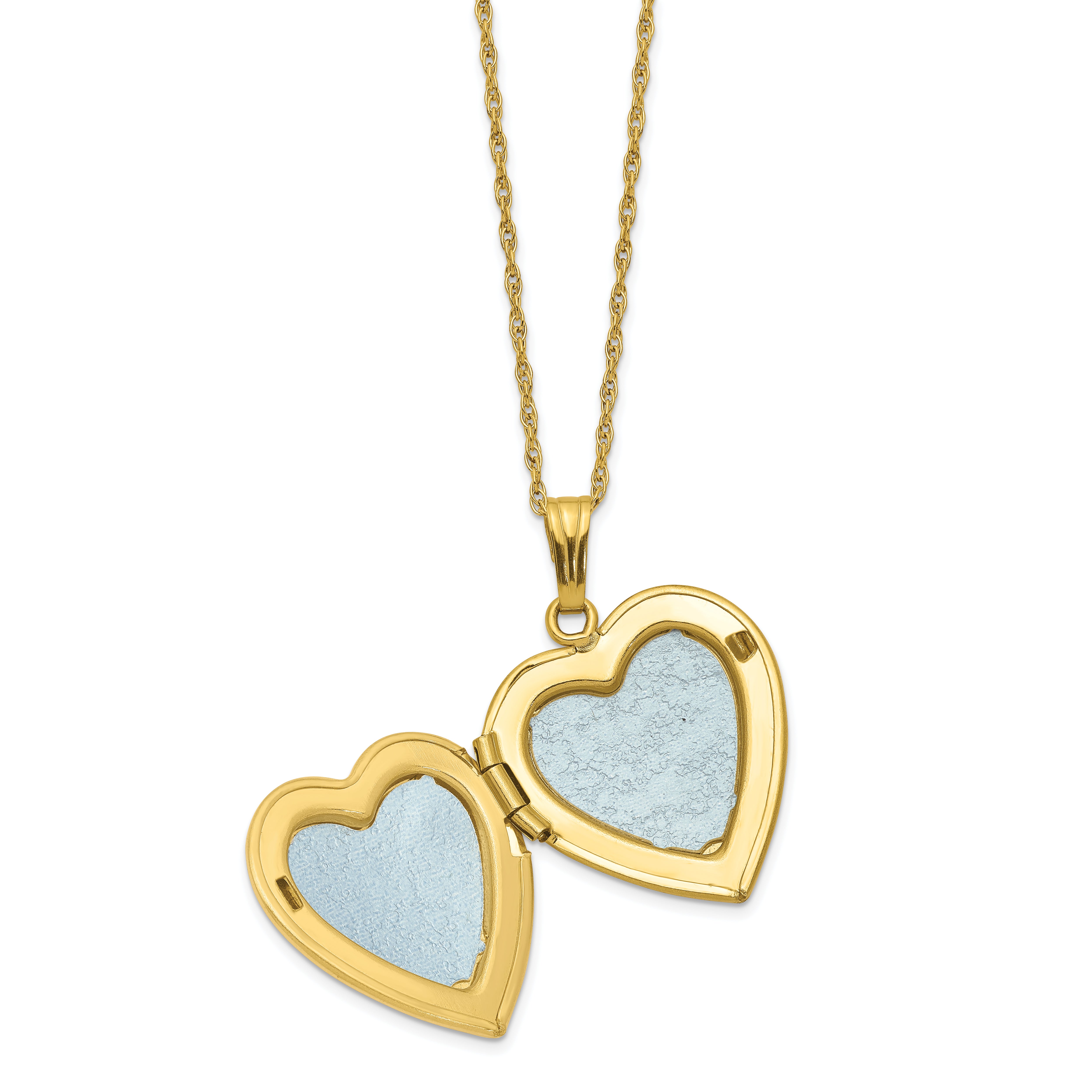 10K Gold Tri-Color Locket Necklace with 12K Accents Holds Photos