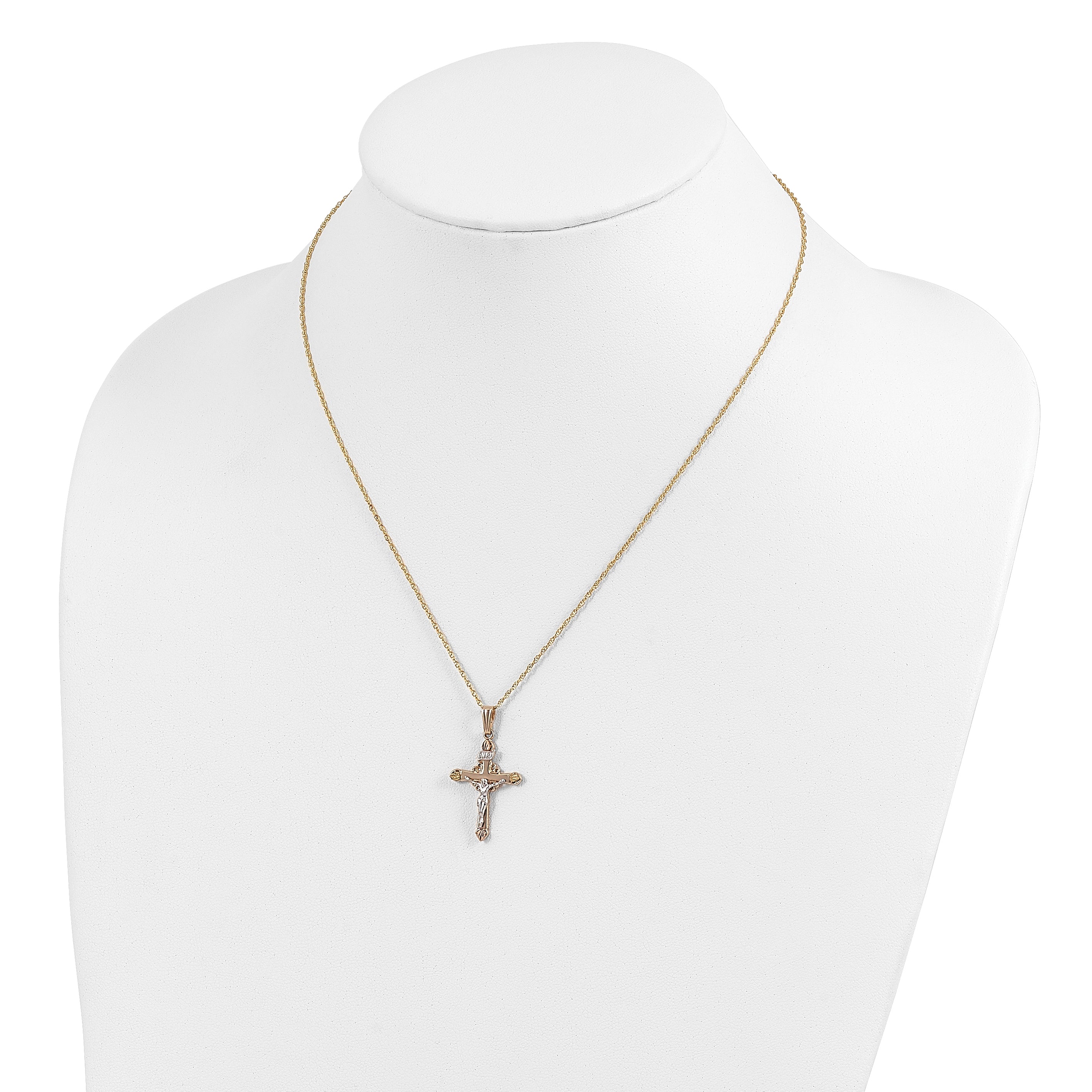 10k & 14k Gold Filled w/ 12k Accents Cross Necklace