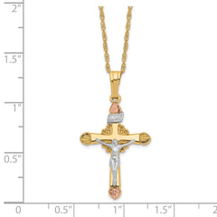 10k & 14k Gold Filled w/ 12k Accents Cross Necklace