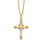 10k & 14k Gold Filled w/ 12k Accents Cross Necklace