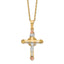 10k & 14k Gold Filled w/ 12k Accents Cross Necklace