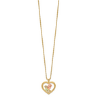 10K Tri-Color Black Hills Gold Heart Pendant Necklace Elegant Polished Design