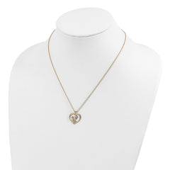 10K Tri-Color Black Hills Gold Heart Pendant Necklace Elegant Polished Design - 18