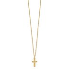 10K Tri-Color Polished Black Hills Gold Cross Necklace Elegant Design