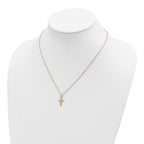 10K Tri-Color Polished Black Hills Gold Cross Necklace Elegant Design