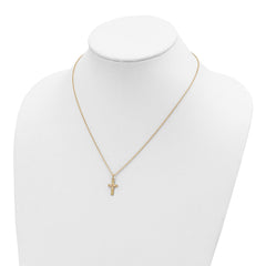 10K Tri-Color Polished Black Hills Gold Cross Necklace Elegant Design