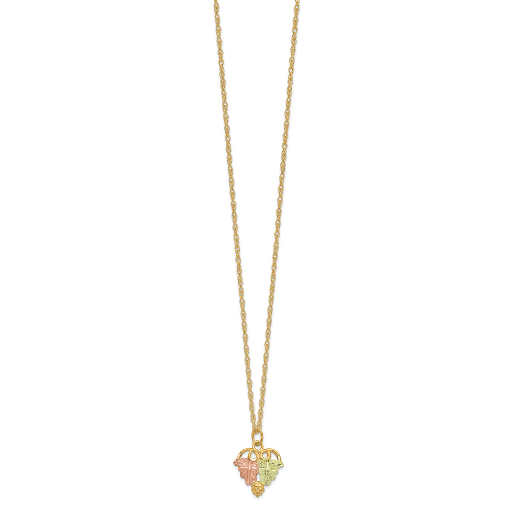 10K Tri-Color Black Hills Gold Polished Ropa Necklace