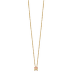10K Tri-Color Gold Butterfly Necklace with Polished Diamond-Cut Finish