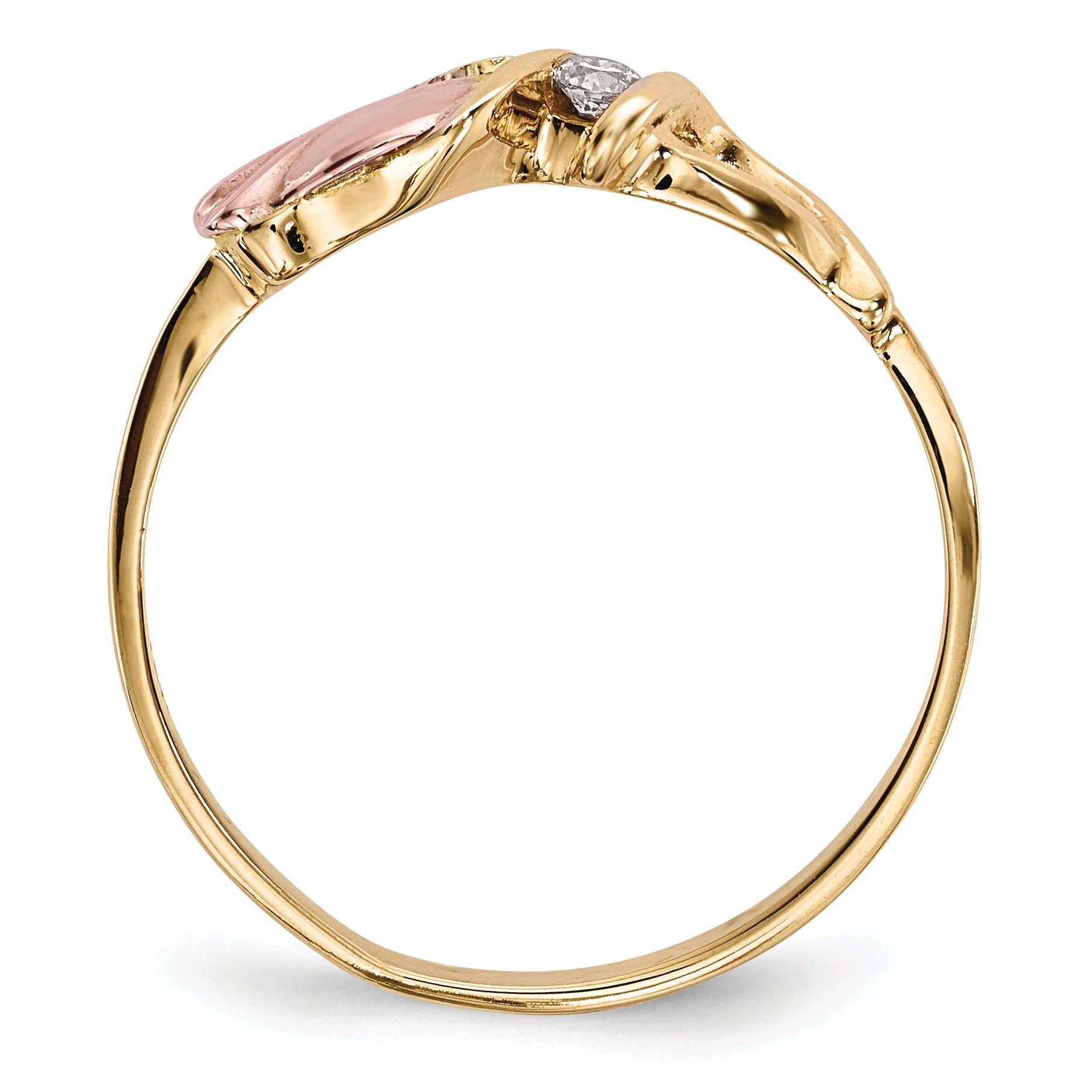 10k Tri-Color Black Hills Gold Diamond Ring Secondary image