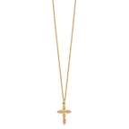 10K Tri-Color Black Hills Gold Cross Necklace with Polished Die-Struck Design