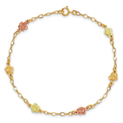 10k Tri-color Gold Black Hills Roses Bracelet