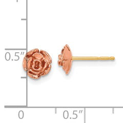 10K Two-Tone Black Hills Gold Rose Earrings with Polished Finish