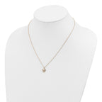 10K Tri-Color Gold Heart Garnet Necklace with Polished Elegant Finish