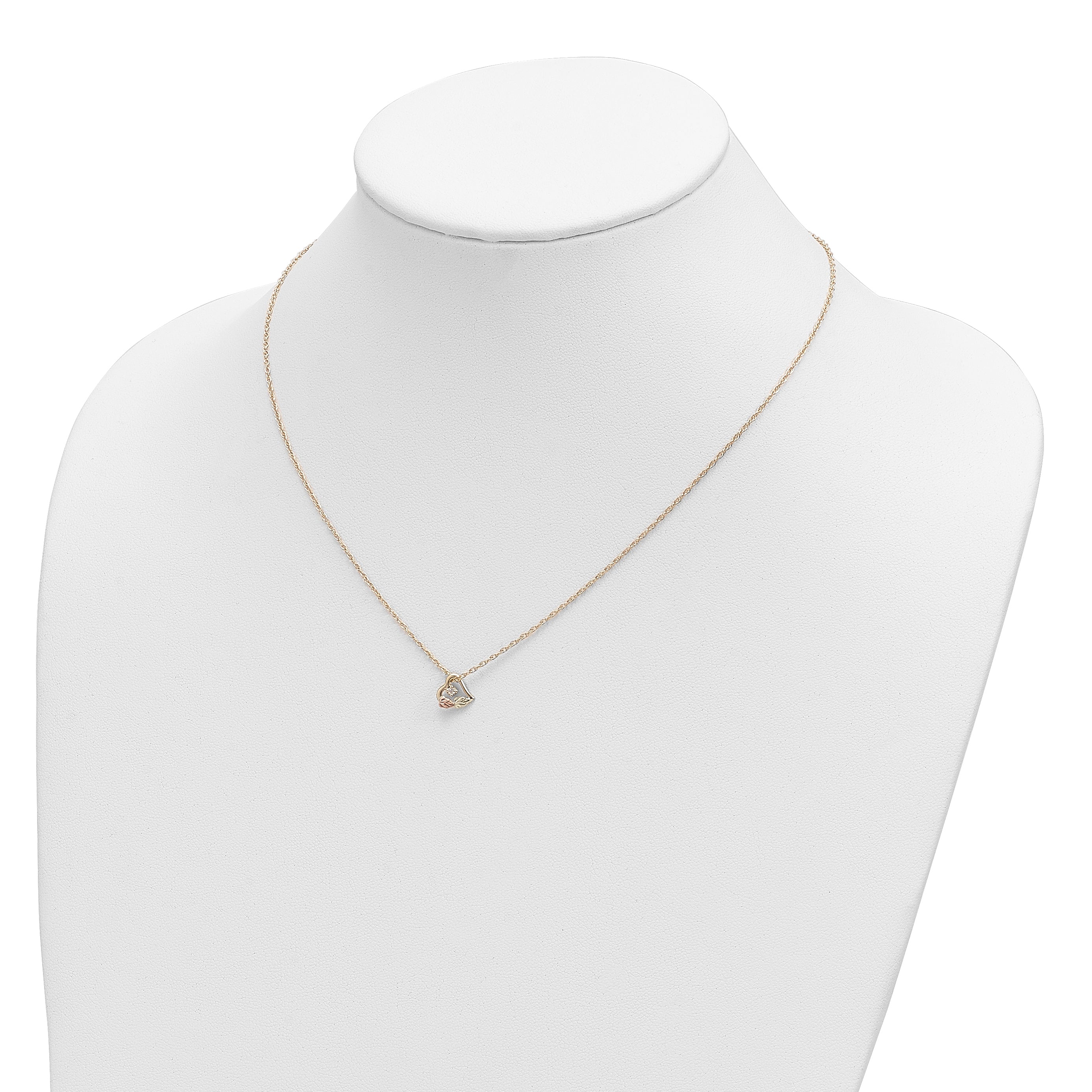 10K Tri-color w/12K Accents Diamond Black Hills Gold Necklace
