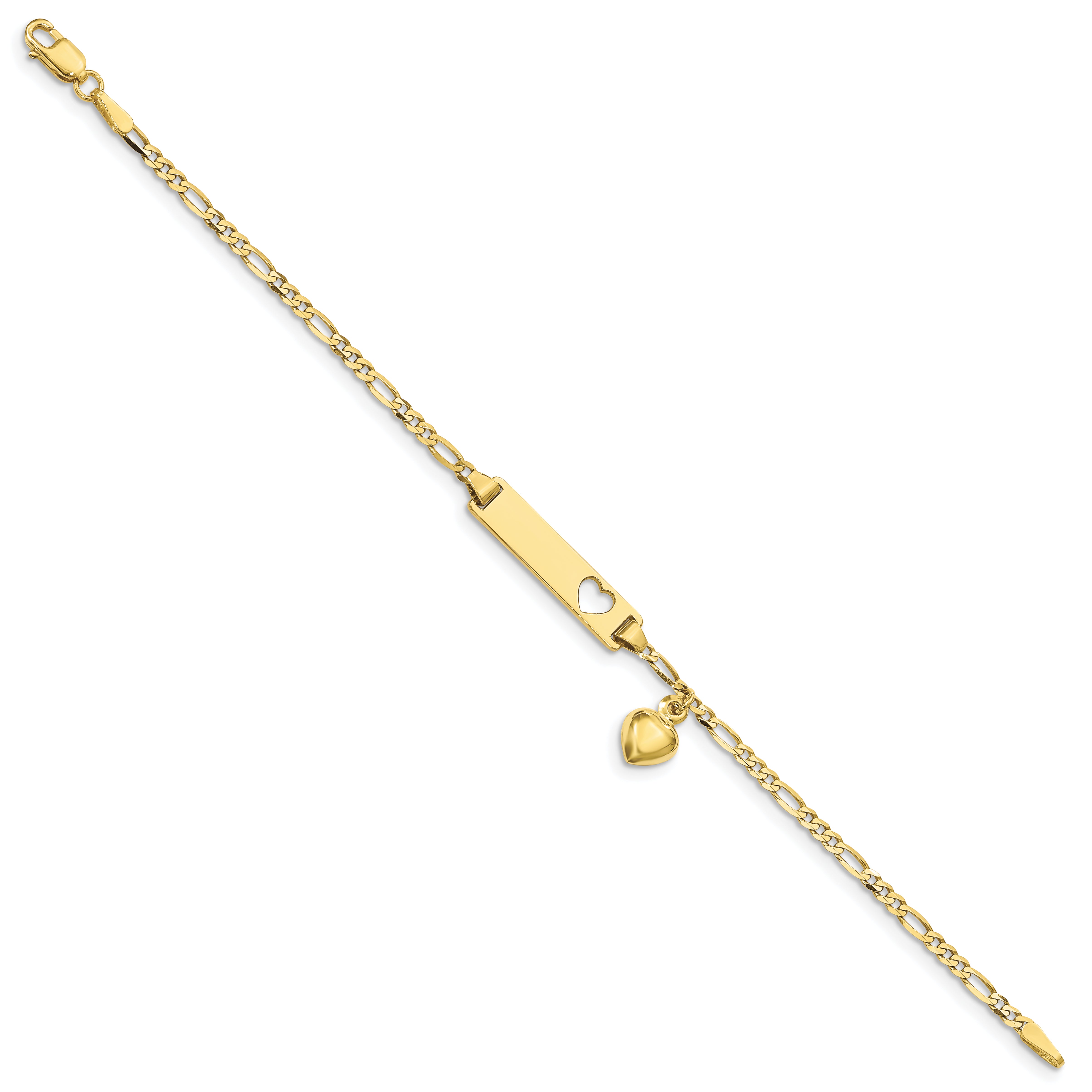 10k Figaro Link ID Bracelet - 6