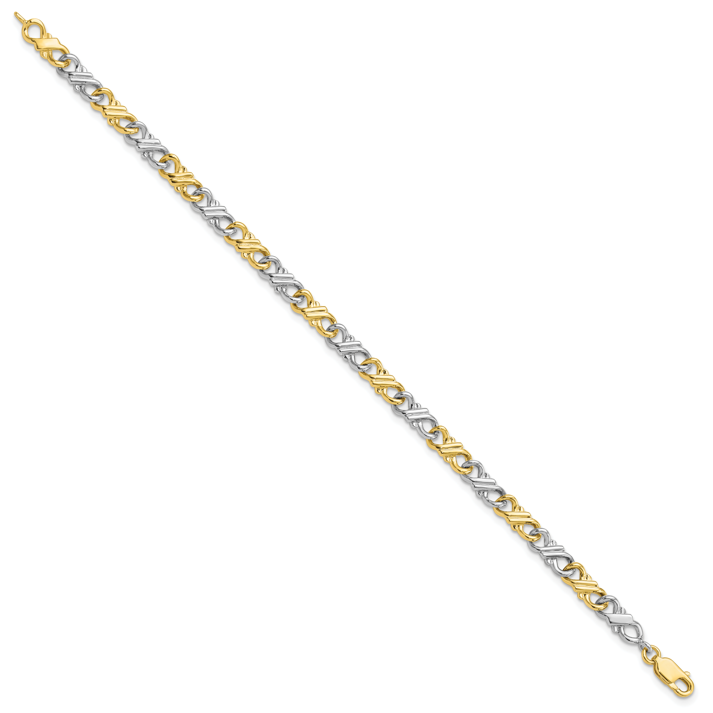 10k Two-Tone Solid Polished Fancy Bracelet Secondary image