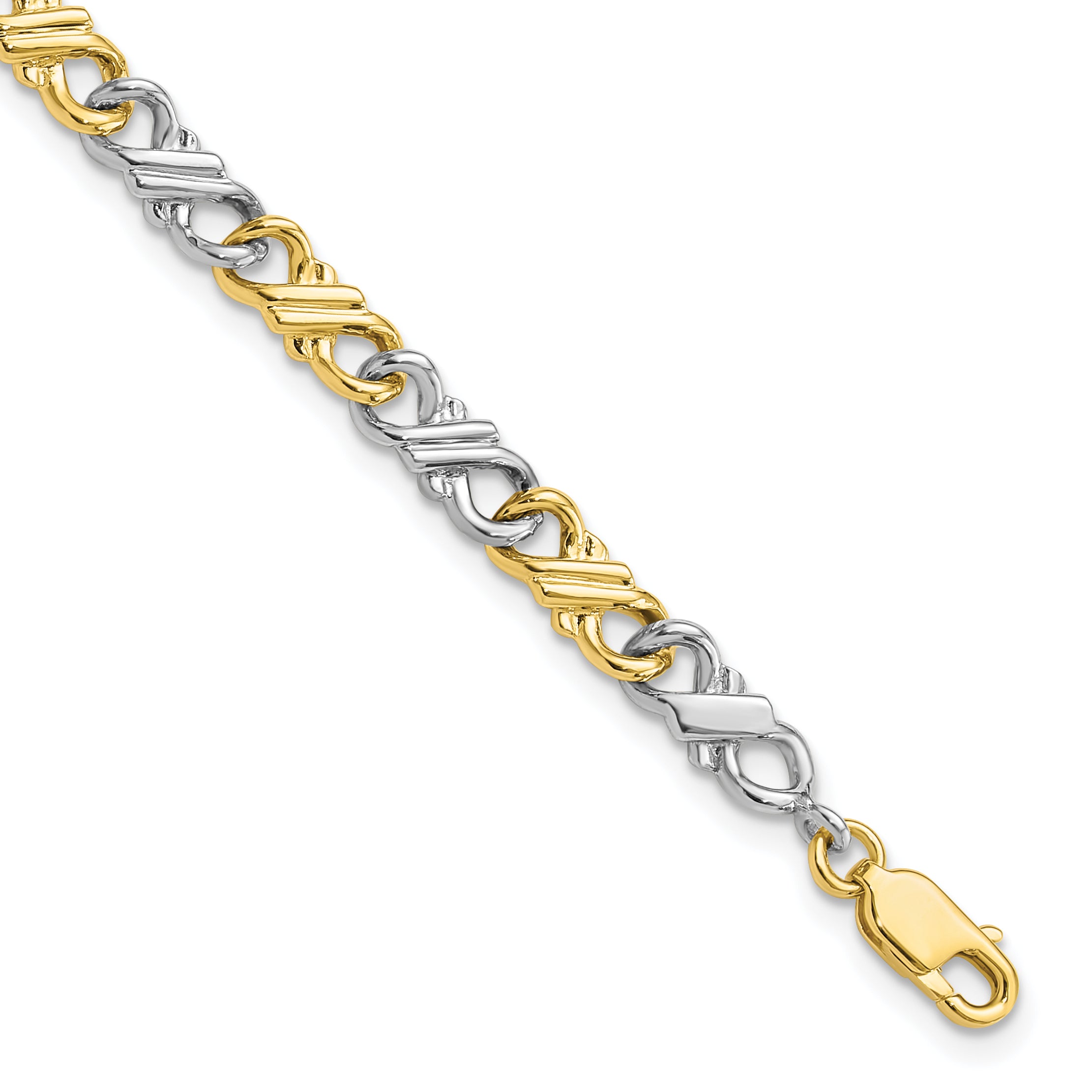10k Two-Tone Solid Polished Fancy Bracelet Main image