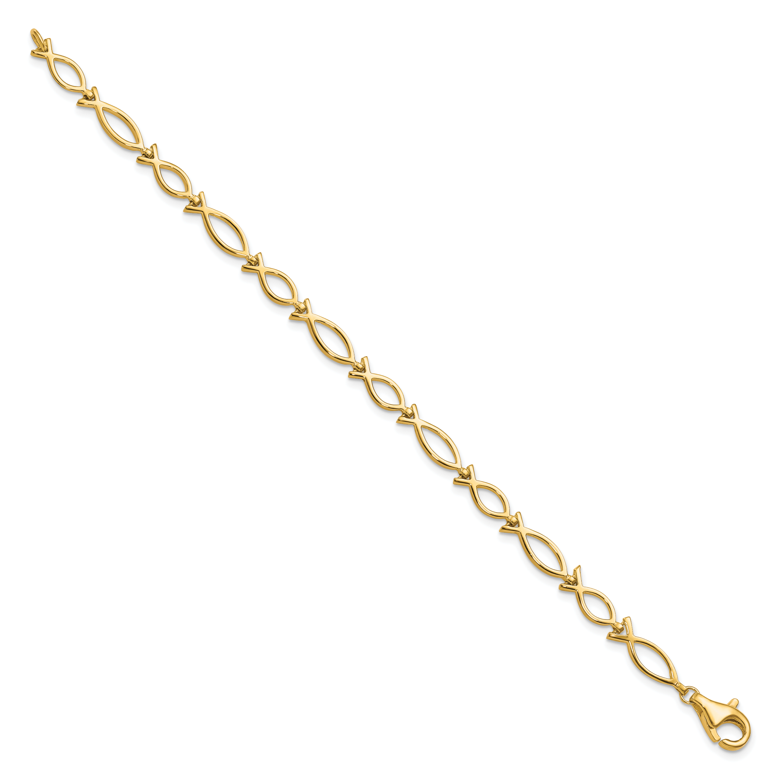 10k Solid Polished Religious Fish Bracelet Secondary image