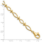 10k Solid Polished Religious Fish Bracelet