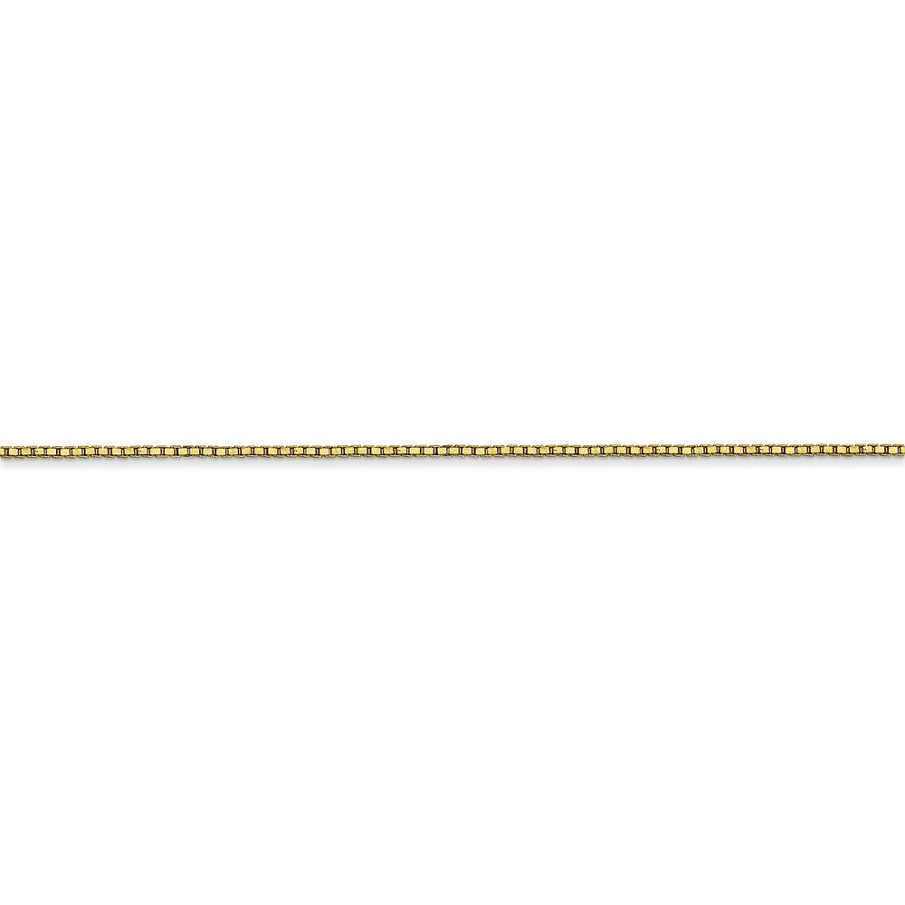 10K Yellow Gold Box Chain Necklace with Polished Finish, 18 Solid, Lobster Clasp.