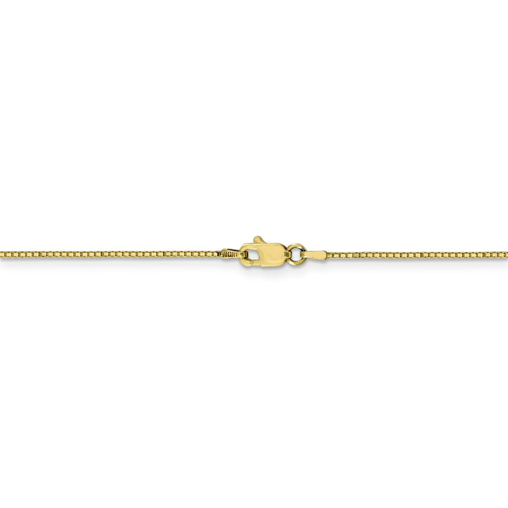 10K Yellow Gold Box Chain Necklace with Polished Finish, 18 Solid, Lobster Clasp.