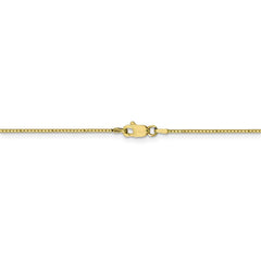 10K Yellow Gold Box Chain Necklace with Polished Finish, 18 Solid, Lobster Clasp.