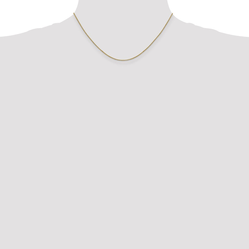 10K Yellow Gold Box Chain Necklace 0.9mm Polished Solid 16