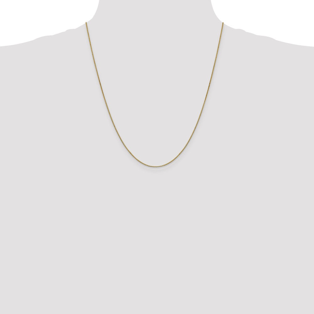 10K Gold Polished Box Chain Necklace 22 Solid with Lobster Clasp