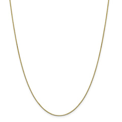 10K Yellow Gold Box Chain Necklace with Polished Finish, 18 Solid, Lobster Clasp.