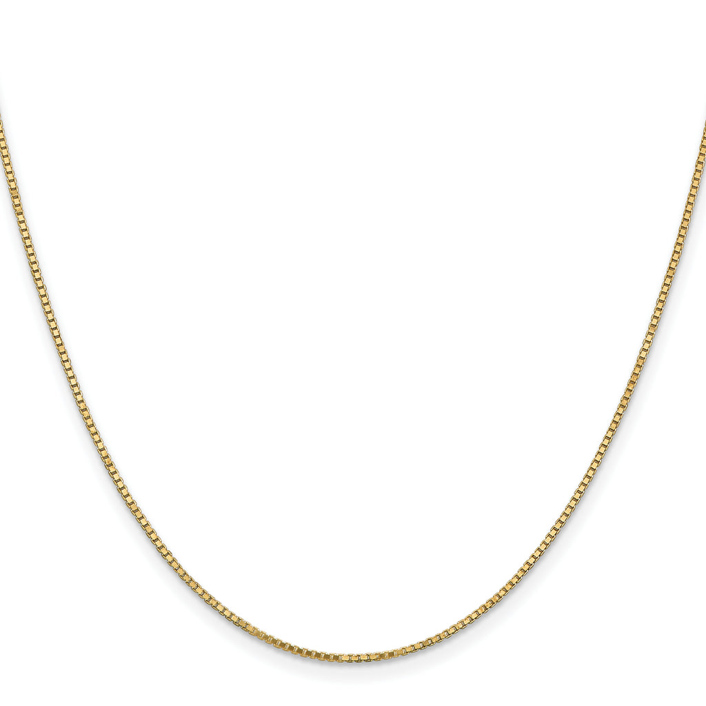 Polished Box Chain in 10K Yellow Gold, 1.1mm