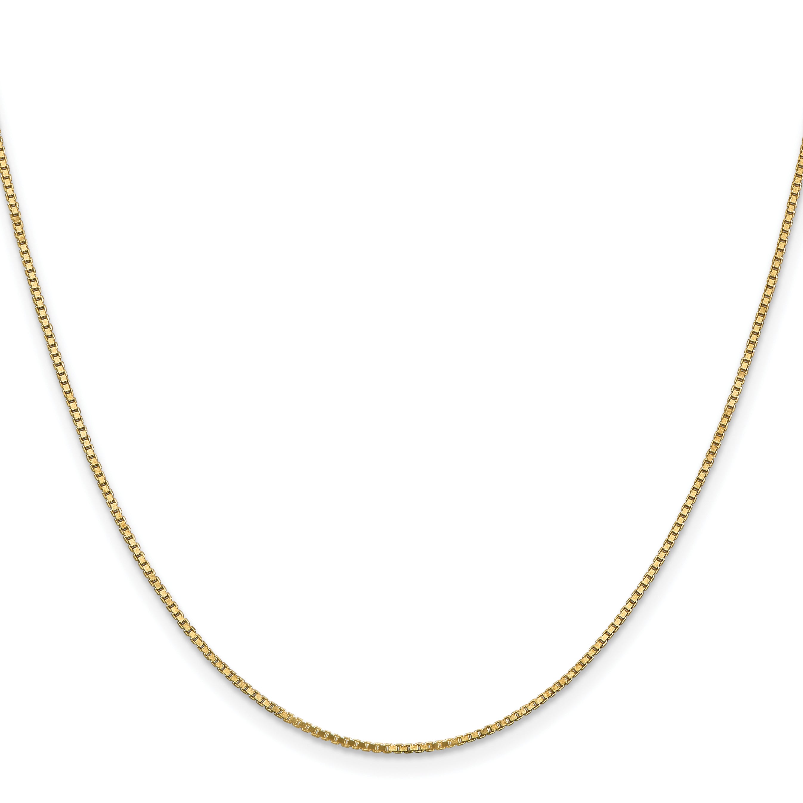 Polished Box Chain in 10K Yellow Gold, 1.1mm