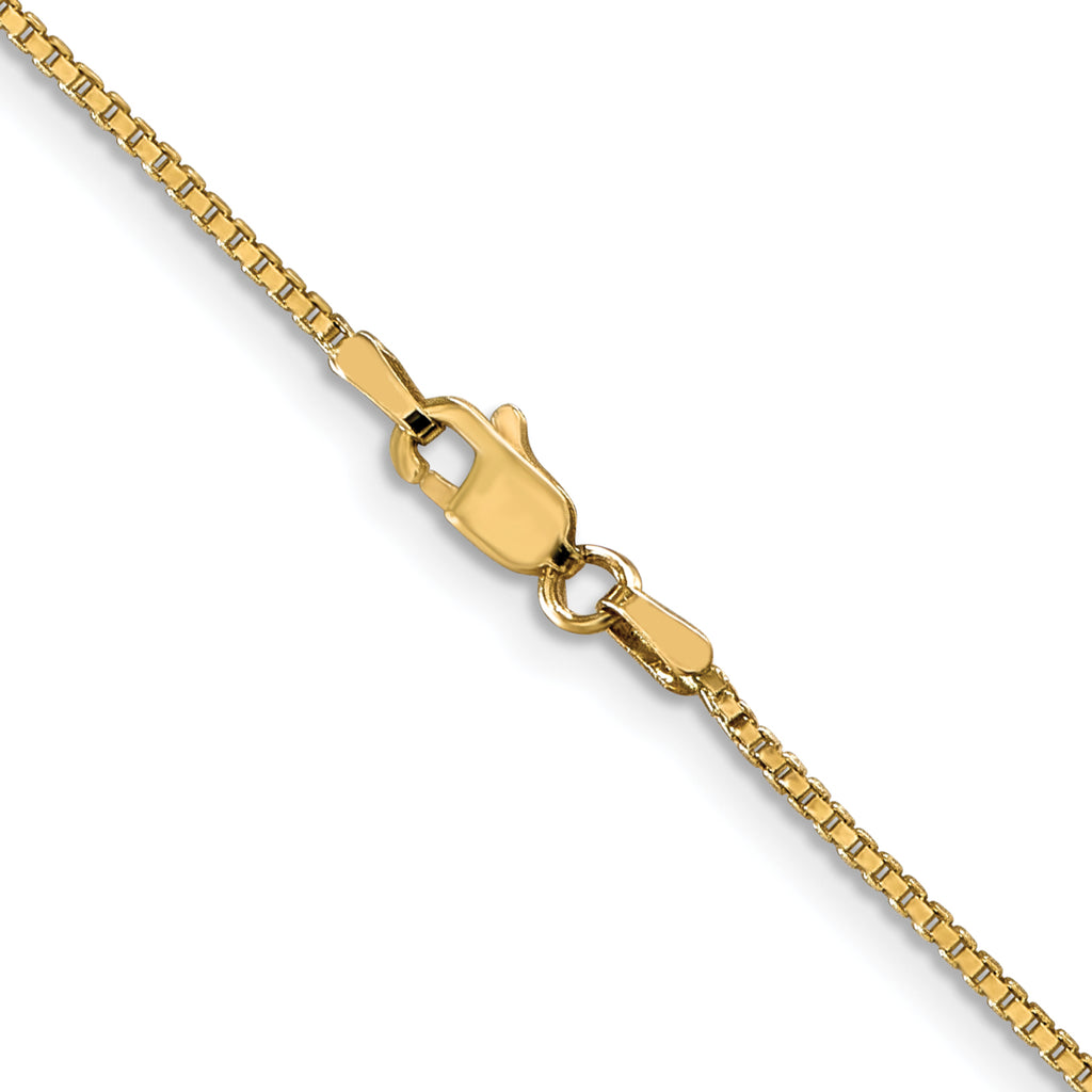 Polished Box Chain in 10K Yellow Gold, 1.1mm