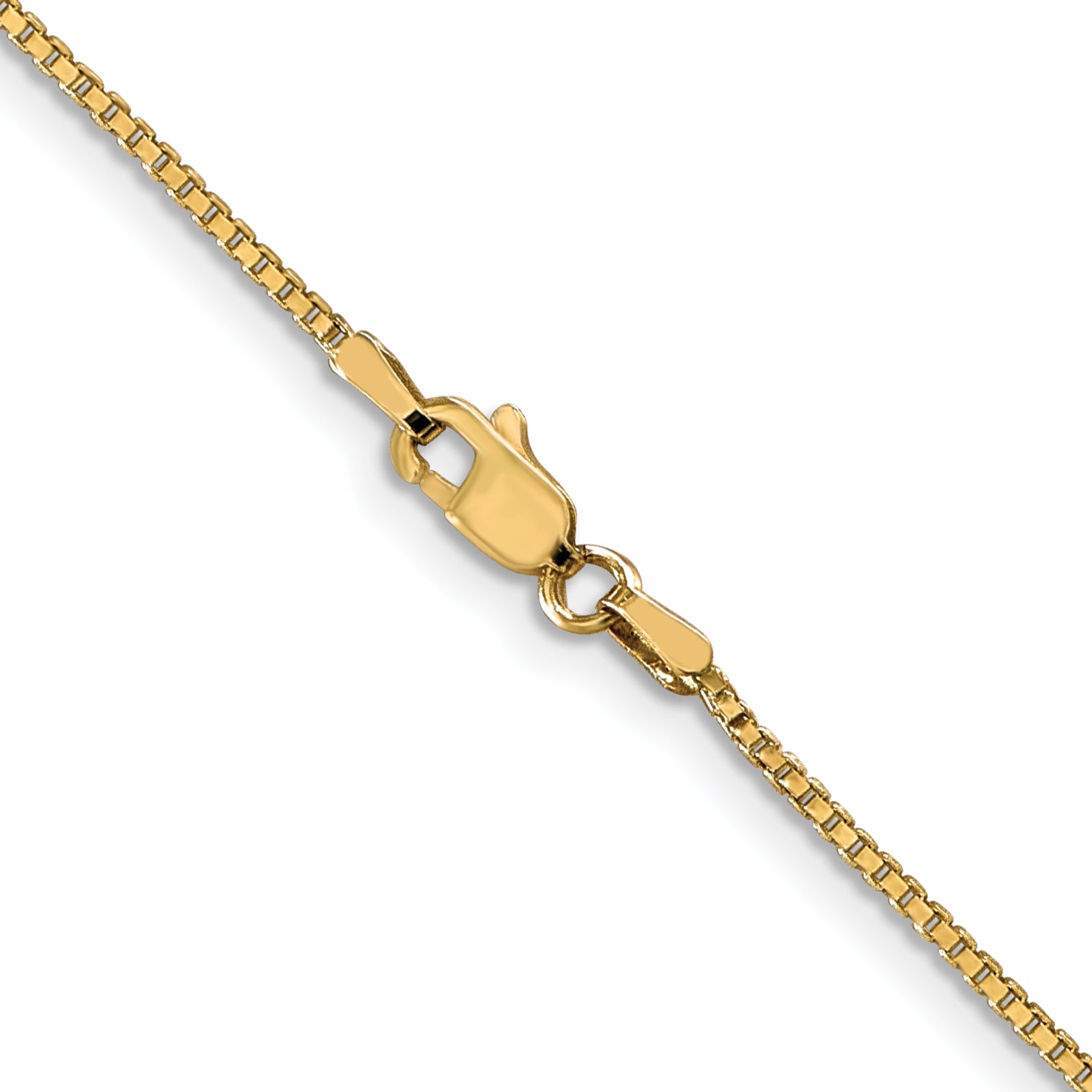 Polished Box Chain in 10K Yellow Gold, 1.1mm