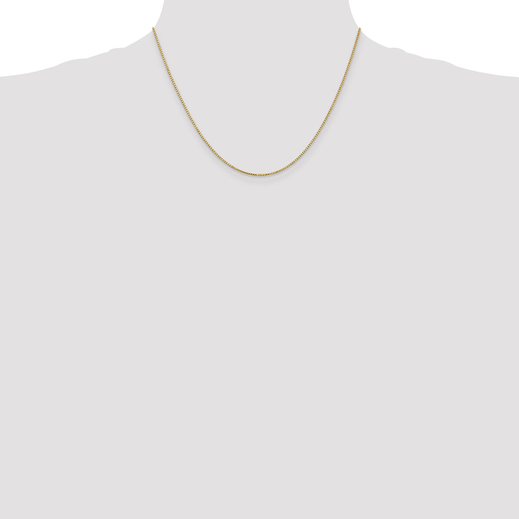 Polished Box Chain in 10K Yellow Gold, 1.1mm