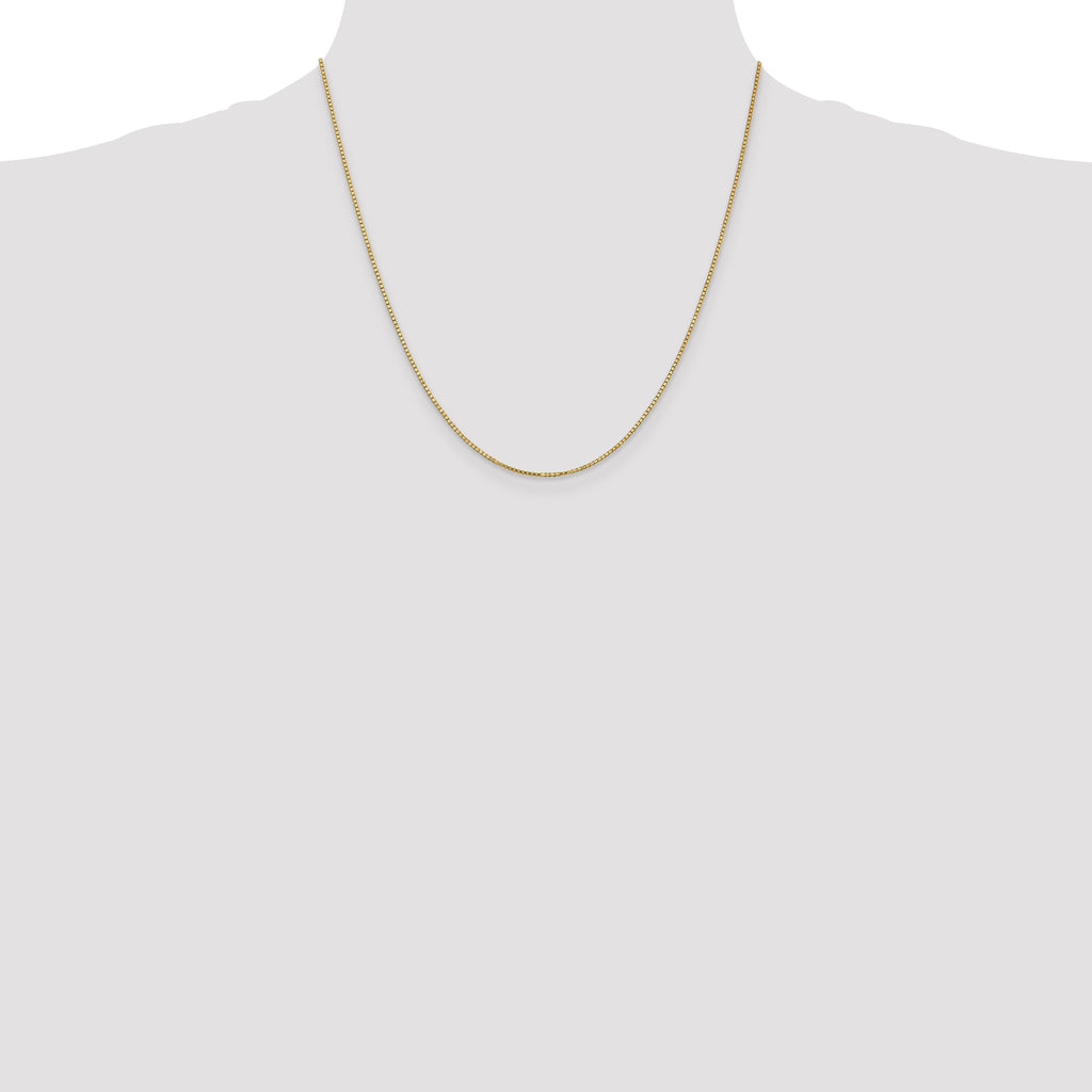 Polished Box Chain in 10K Yellow Gold, 1.1mm