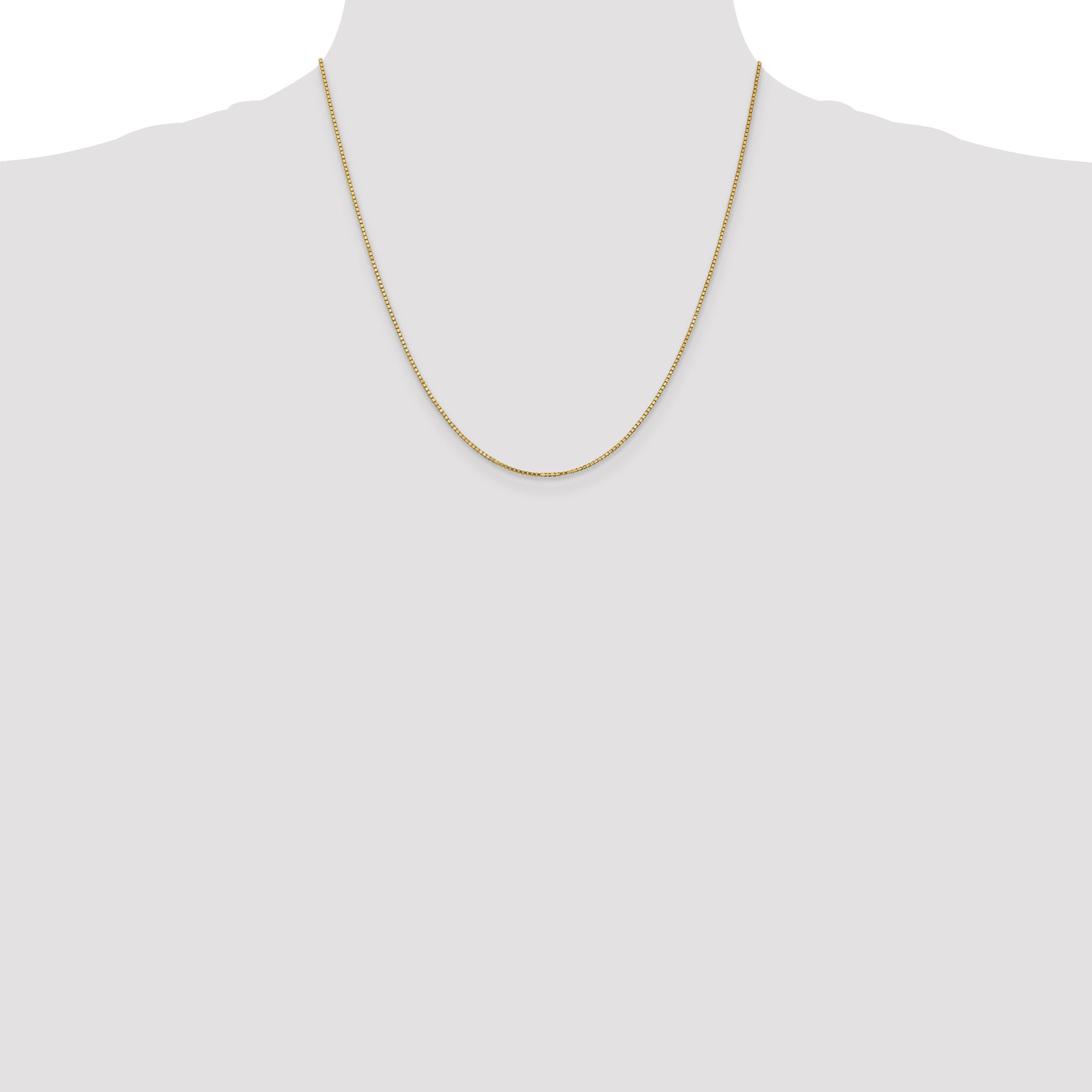 Polished Box Chain in 10K Yellow Gold, 1.1mm