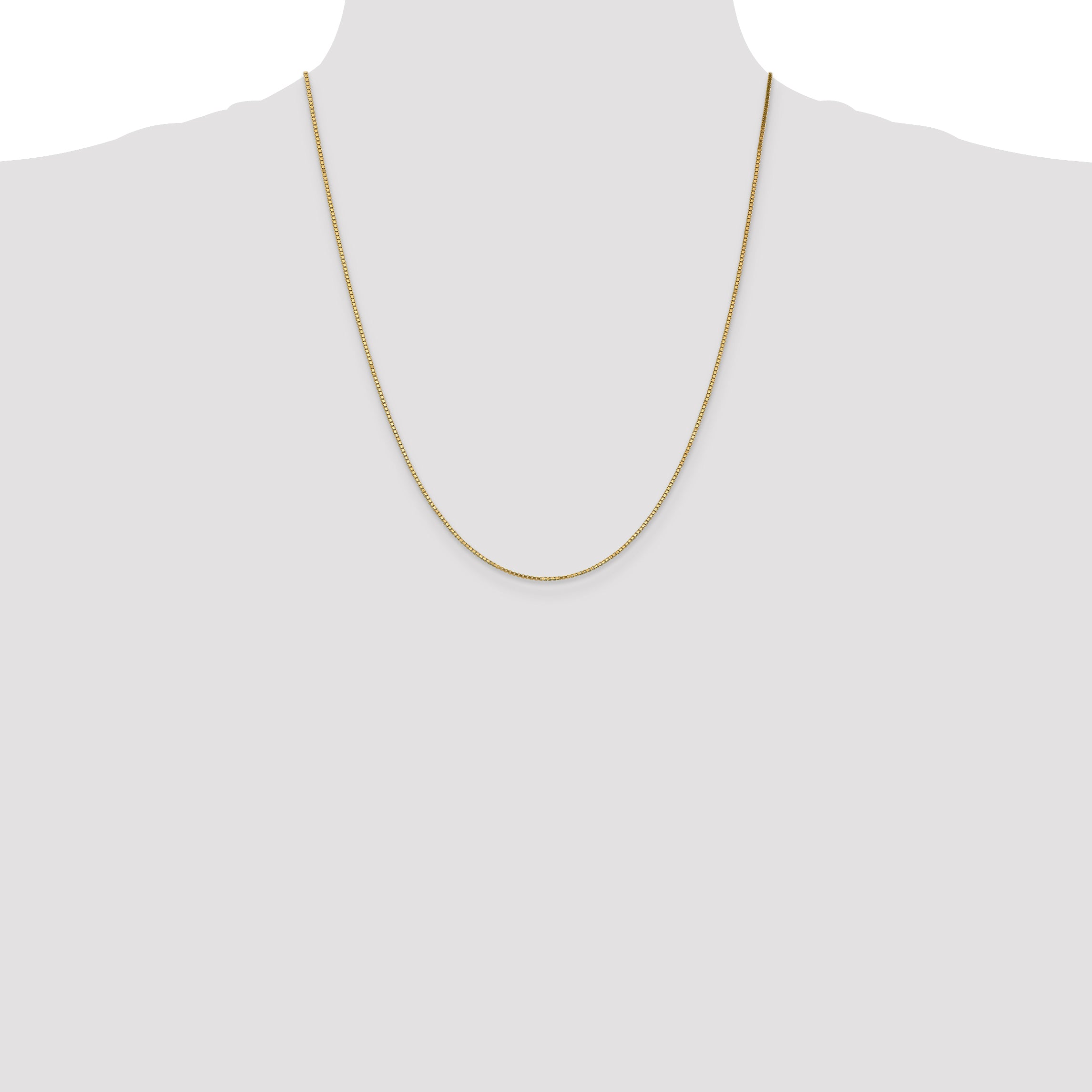 10K Yellow Gold Box Chain Necklace with Polished Finish 16 Inch