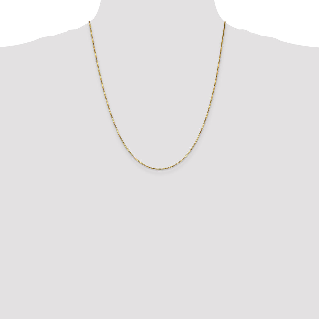 Polished Box Chain in 10K Yellow Gold, 1.1mm