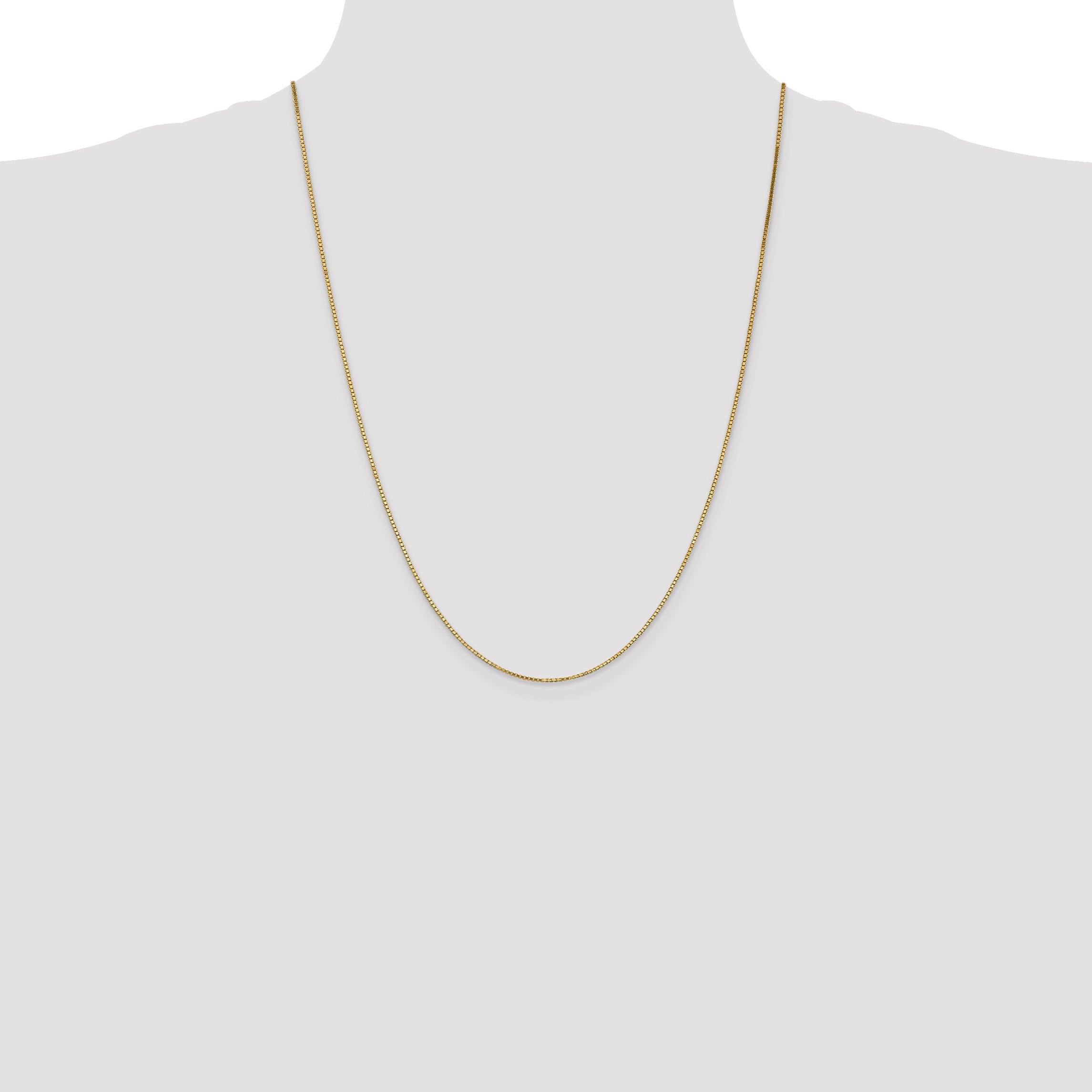 10K Yellow Gold Box Chain Necklace with Polished Finish 16 Inch