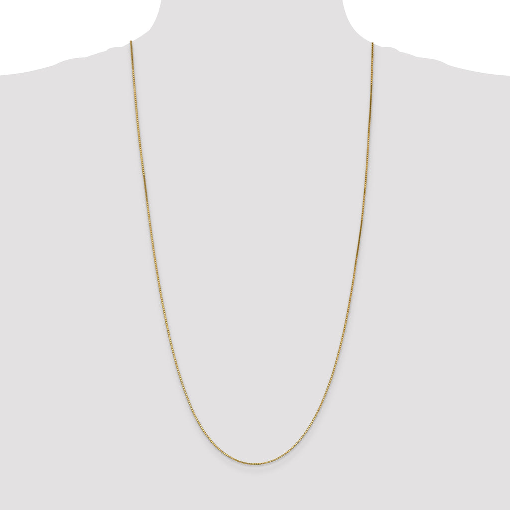Polished Box Chain in 10K Yellow Gold, 1.1mm